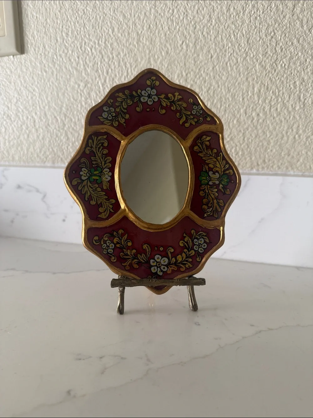 Vintage Hand Painted Peruvian Small Mirroe